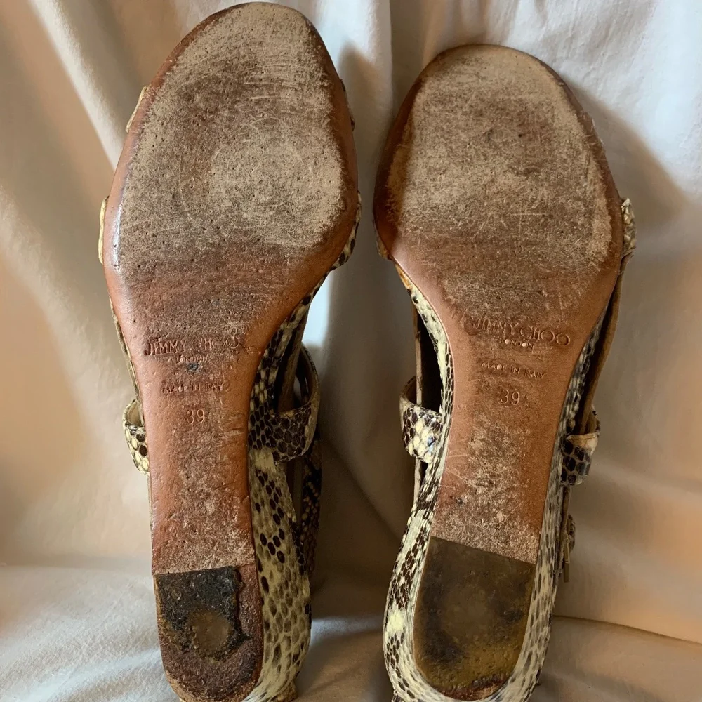 Jimmy Choo 'Connor' snakeskin wedge sandals